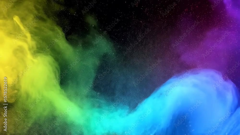 Poster colorful smoke flowing and swirling across a dark textured background creating a dynamic abstract de