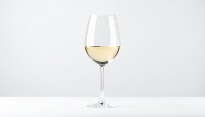 Modern minimalist wine glass with long stem and round bowl, centered on white background, shadowless design for clean UI or product use.