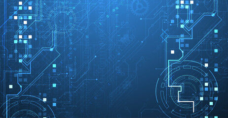 Abstract background. Scientific and technological concept with the use of technical elements formed in the shape of a circle. Vector