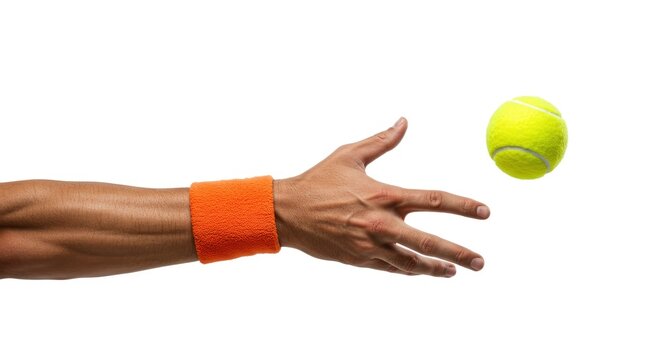 Arm reaching for tennis ball