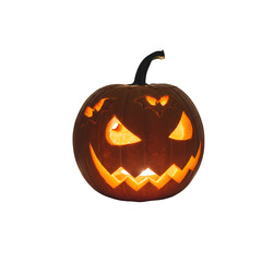 Spooky JackoLantern Glowing Halloween Pumpkin for Autumn Decorations on transparent background