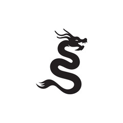 Fototapeta premium black dragon vector illustration