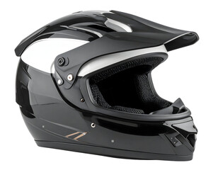 Fototapeta premium Black and white motocross helmet