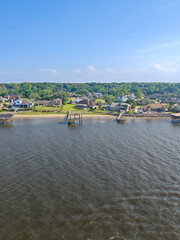 modern villas in the river before entering in jacksonville harbour