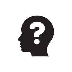 human head silhouette with question mark