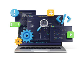Programming, coding, development concept. Code, HTML, php web programming source code