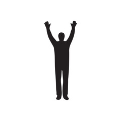 vector illustration of a man raising hand