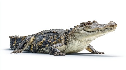 Naklejka premium illustration of a crocodile on a white background, no logos, no brands