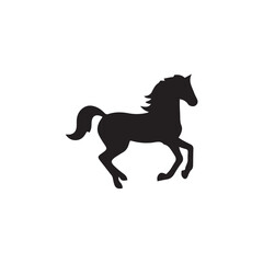 Fototapeta premium running horse silhouette vector illustration