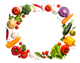 Vibrant produce frame against dark background