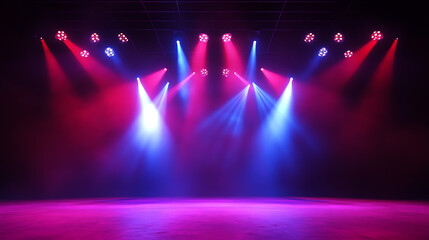 Artistic concert stage full of neon details high resolution picture