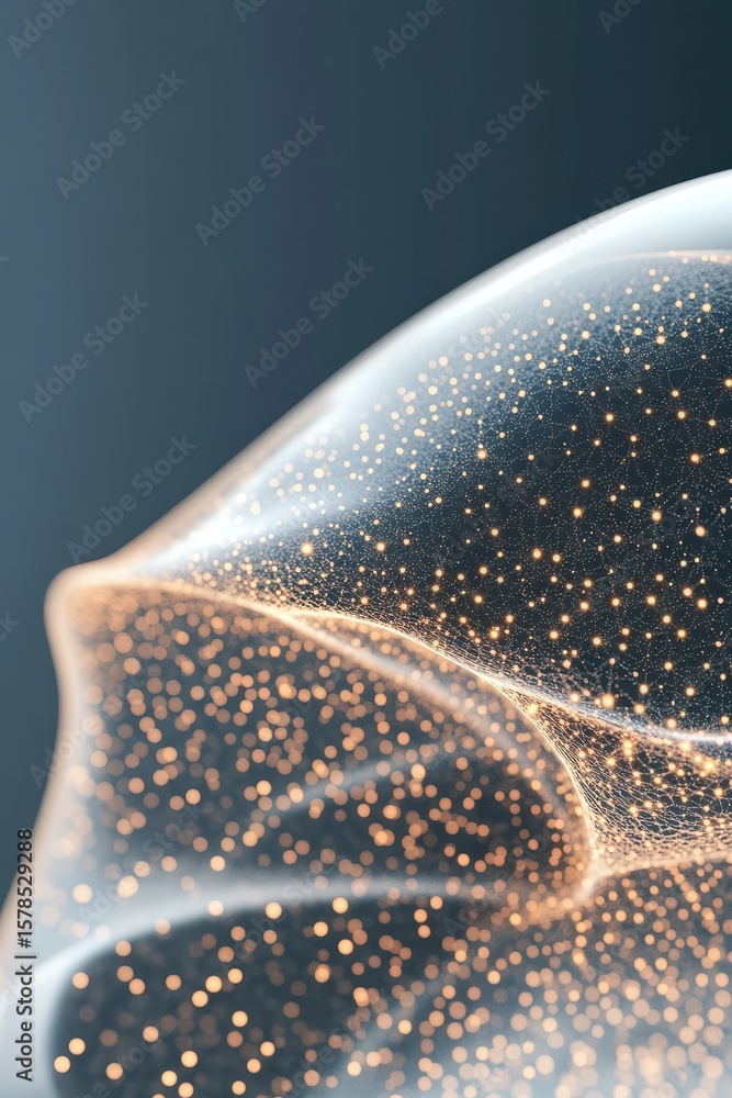 Poster glowing network with connected dots. structure representing computer neural networks. artificial int