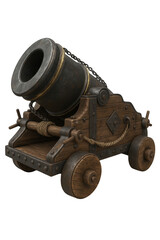 Heavy Mortar Cannon on Wooden Carriage – Historical Siege Artillery in 3D