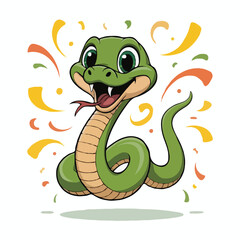 Fototapeta premium snake design character illustration posing happy