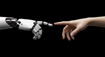 Creation of Intelligence touching fingers