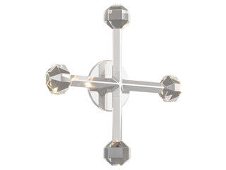  , Brass -Black-Silver / Clear crystal , Elegant Lighting Fixture Against black bachground 