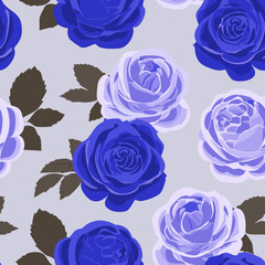 blue white and red roses pattern