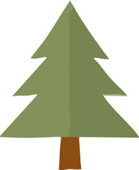 Fototapeta premium Nature Illustration, Evergreen Tree, Digital Art, Simple Design, Tranquil Environment, Front View, Minimalist Concept