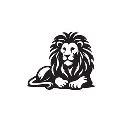 sitting lion on a white background