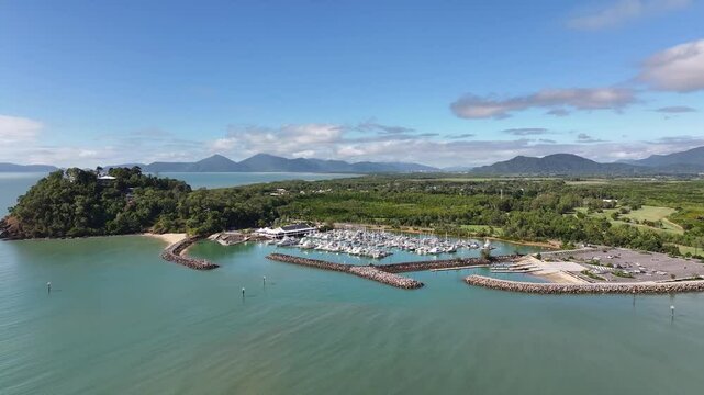 Spectacular cinematic aerial footage of Yorkeys Knob Cairns Queensland Australia
