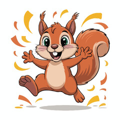 squirrel illustration character posing happy design