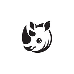 vector illustration of a rhino head