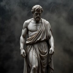 A marble statue of a Roman philosopher 
