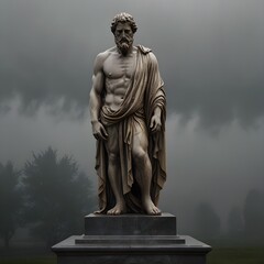 A marble statue of a Roman philosopher 