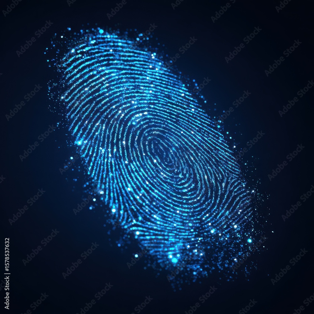 Aufkleber cyber security fingerprint authentication design