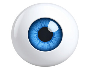 3D eye visibility icon with realistic shine and depth, isolated on a transparent background