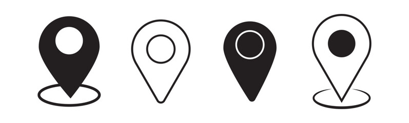 Map pin icon, location symbol.