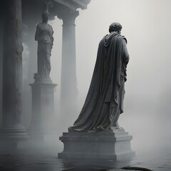 A marble statue of a Roman philosopher 