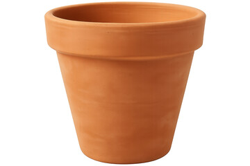 Terracotta ceramic pot standing empty, ready for planting herbs or decorative greenery against clean backdrop