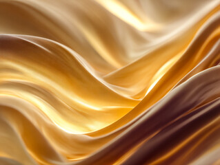 Abstract silky golden fabric with smooth flowing waves