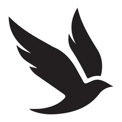 Flying Dove Silhouette Symbolizing Peace 