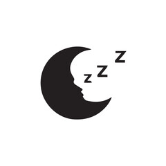 vector illustration of a sleeping moon 