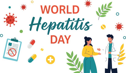 World hepatitis day awareness vector illustration for medical health campaign and prevention design