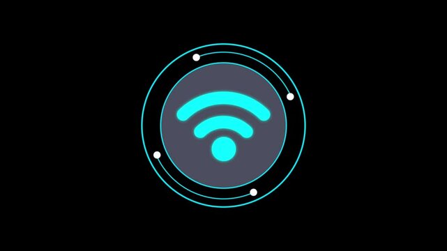 an animated icon of a connected Wi-Fi