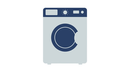 Modern Front Load Washing Machine Illustration, Clean Laundry Appliance and Home Equipment