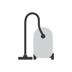Upright vacuum cleaner vector illustration: a cleaning equipment for household chores concept, flat design