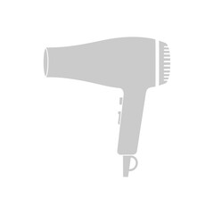 Simple Gray Hair Dryer Illustration: Blow Dryer for Styling and Grooming at Home