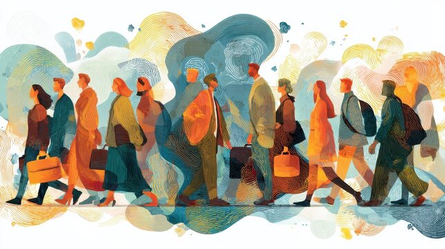 Students and employees emigration metaphors. Occupational and educational migration, drain brain, refugees forced return. Population mobility abstract concept vector illustration set., no logos, no b