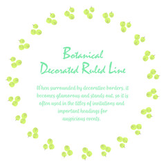 水彩風　植物の飾り罫線