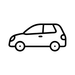 Fototapeta premium Car silhouette depicted in simplistic line drawing on white background. Car silhouette for transportation and automotive design. Vehicle car silhouette, a minimal illustration of automobile.