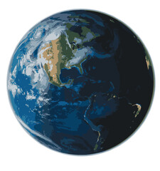 Realistic Earth Globe with Day and Night View