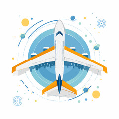 airplane abstract concept vector illustration