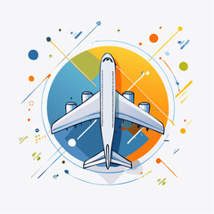 airplane abstract concept vector illustration