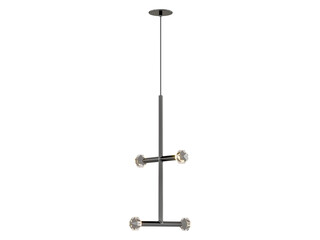 JOULLE 04-001 , Brass -Black-Silver / Clear crystal , Elegant Lighting Fixture Against black...