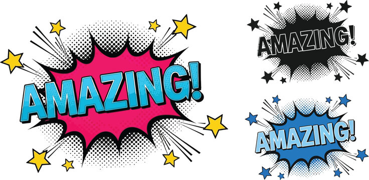 Download amazing comic speech bubble vector illustration pop art style background for free design resource