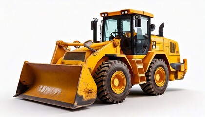  Bulldozer isolated on isolated white background. .